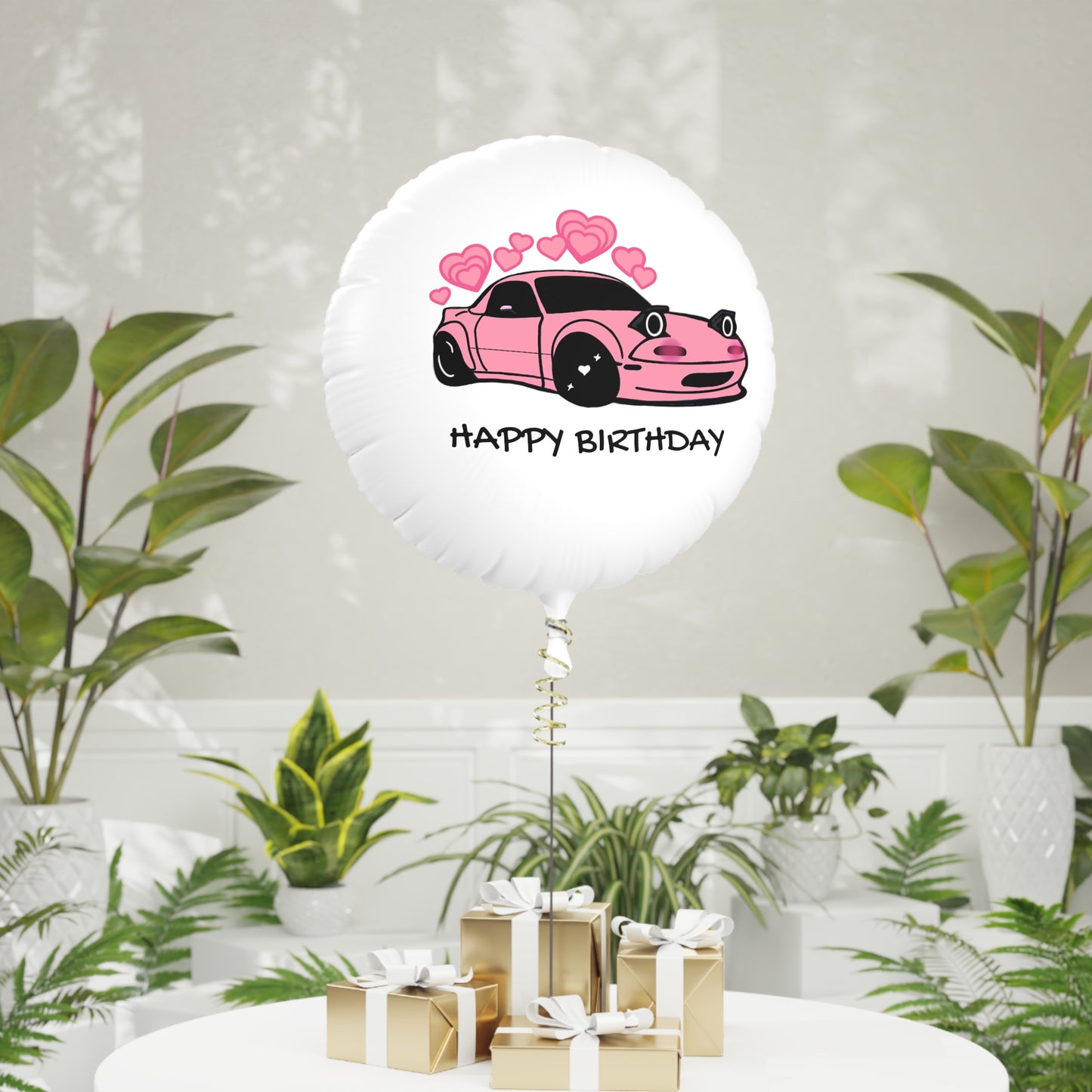Miata Happy Birthday Helium Balloon
