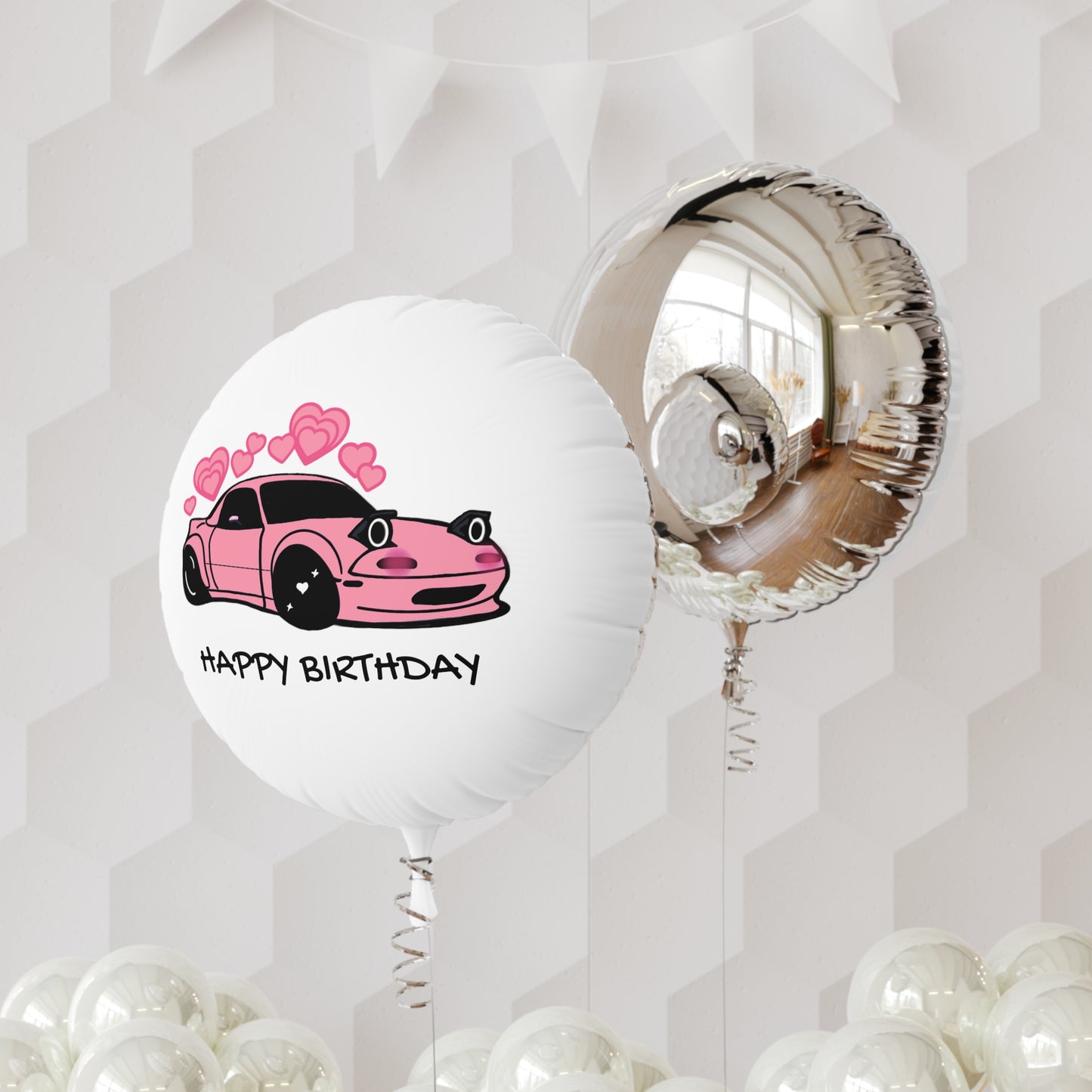 Miata Happy Birthday Helium Balloon