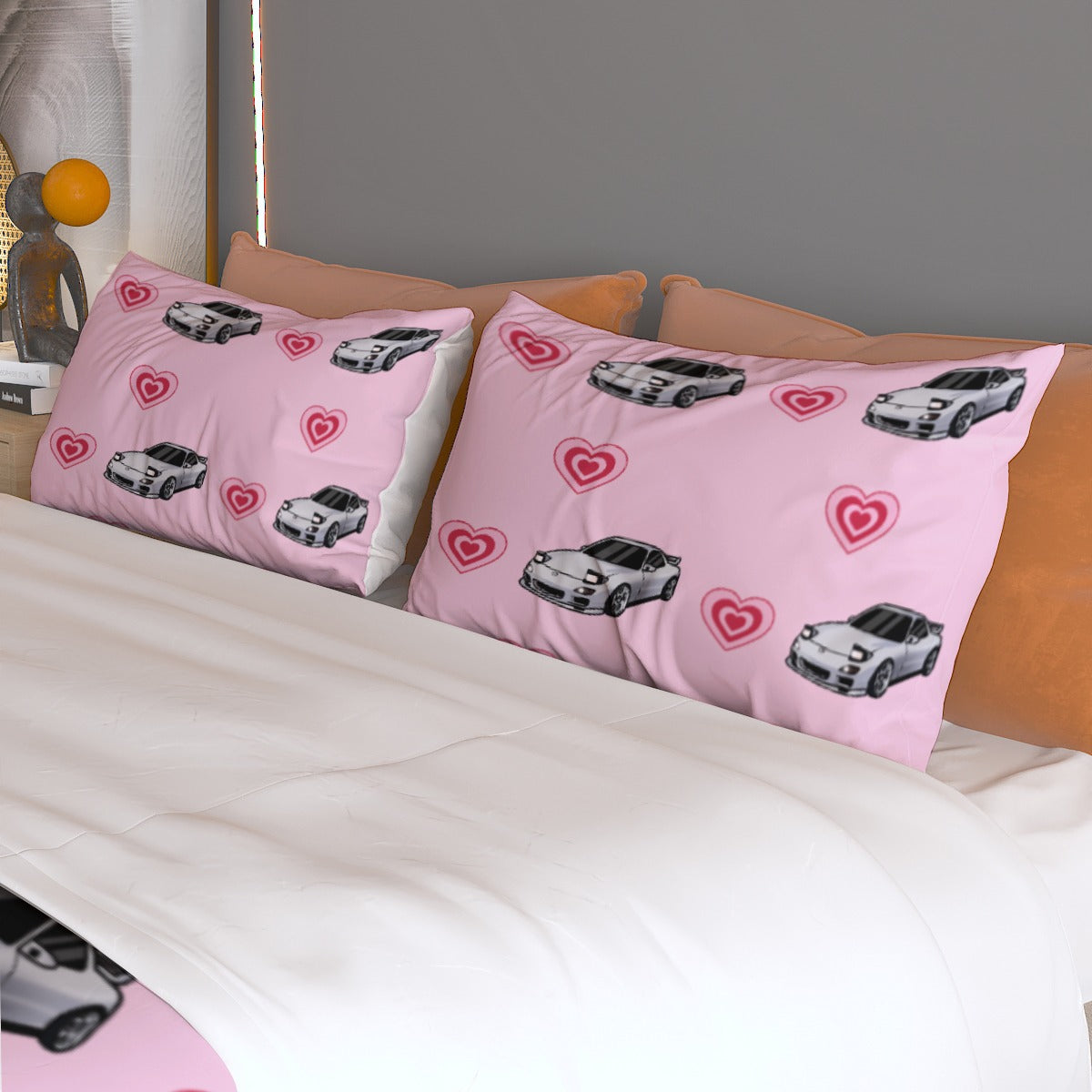 RX7 HEART Three Piece Duvet Cover Bedding Set