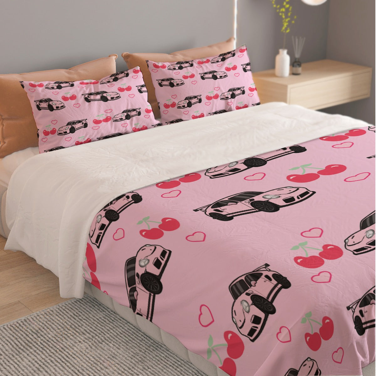 Porsche Three Piece Duvet Cover Bedding Set
