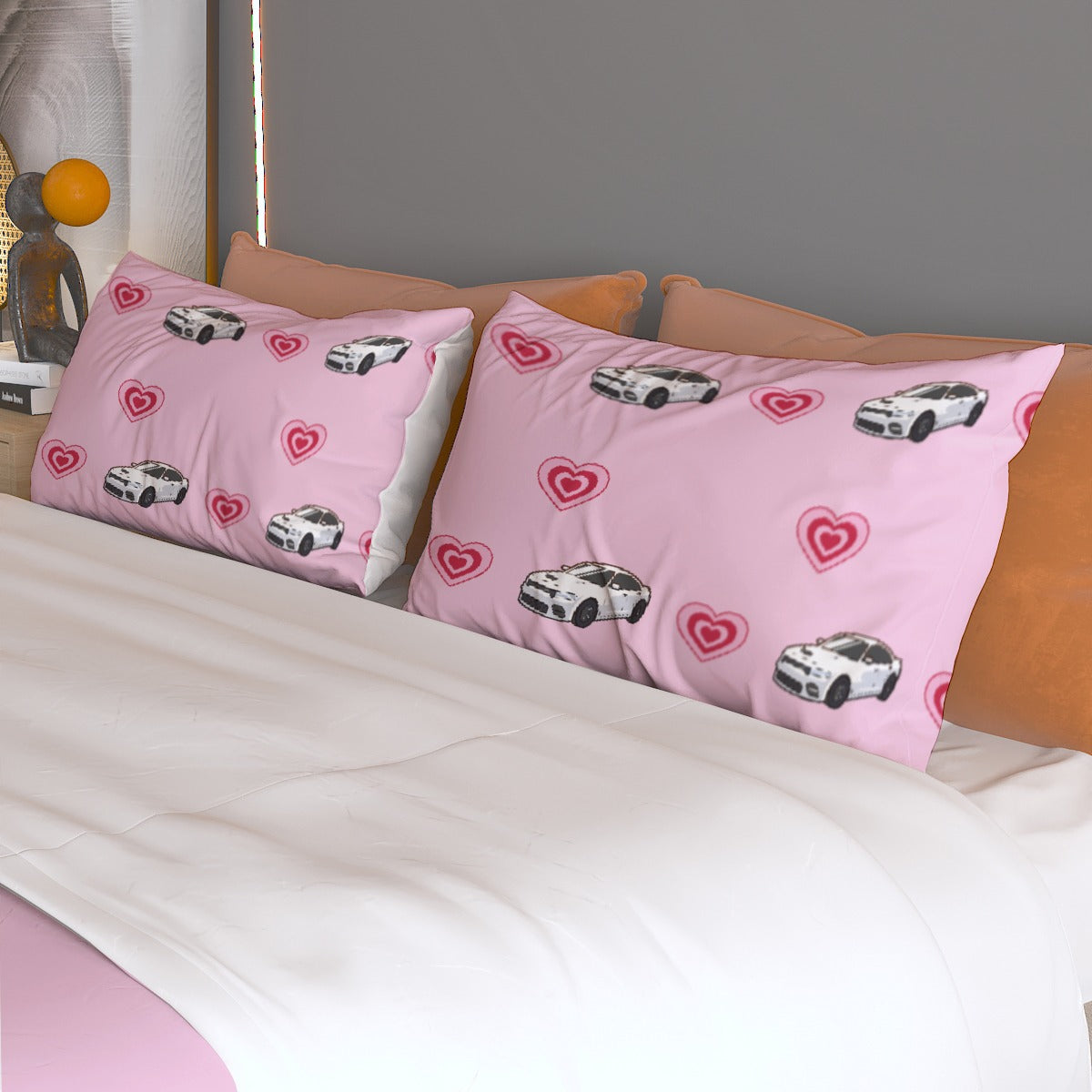 Charger Heart Three Piece Duvet Cover Bedding Set