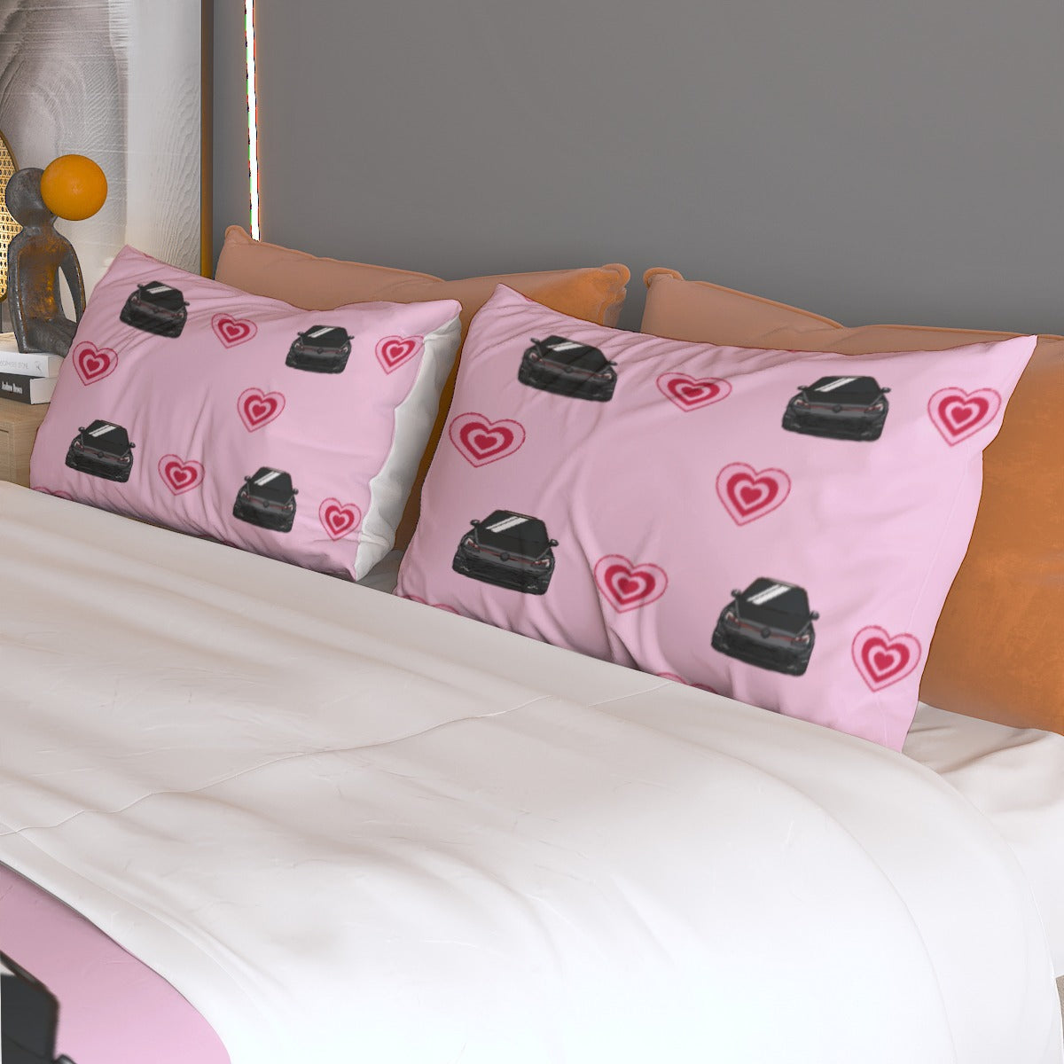 GTI Heart Three Piece Duvet Cover Bedding Set