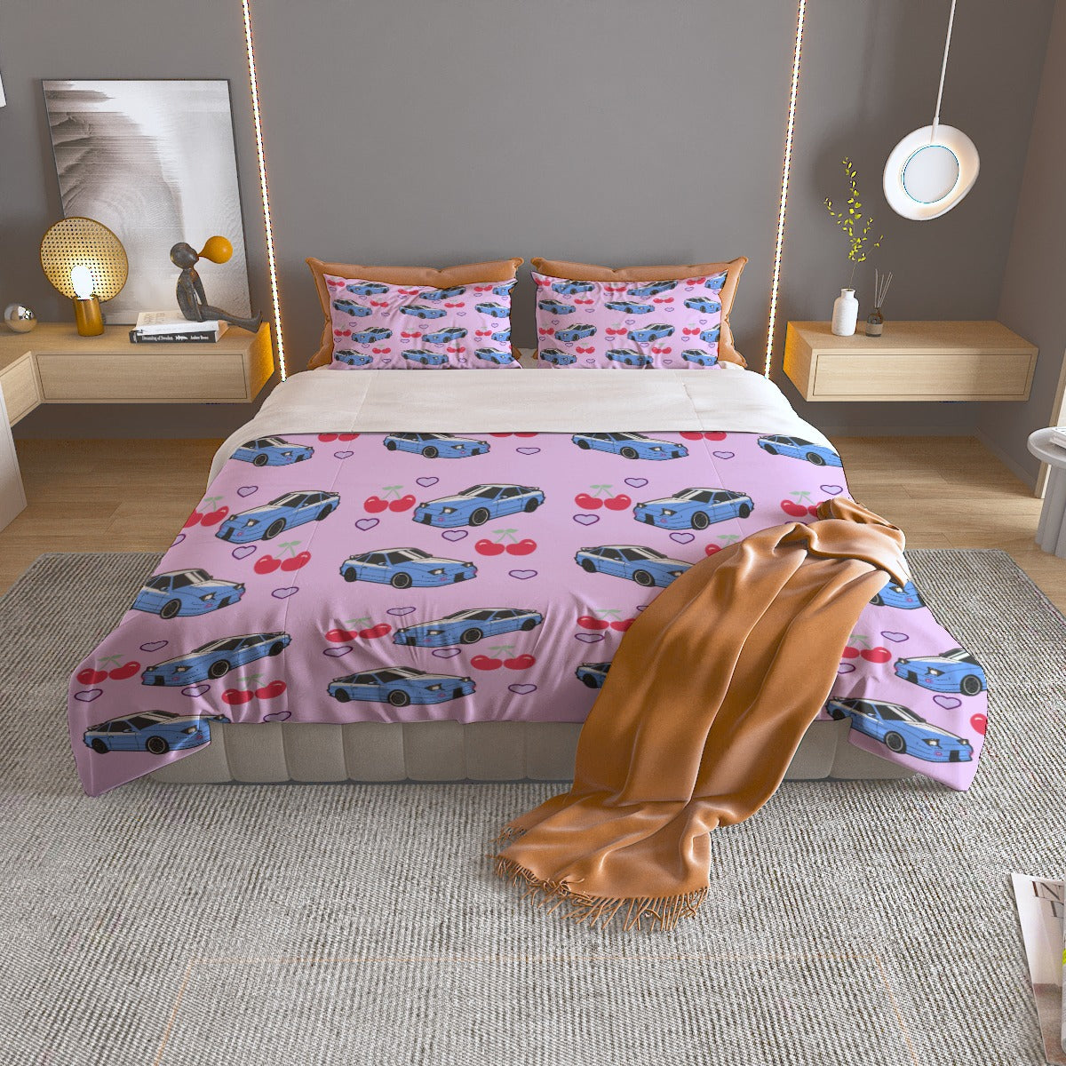 240SX Purple Three Piece Duvet Cover Set