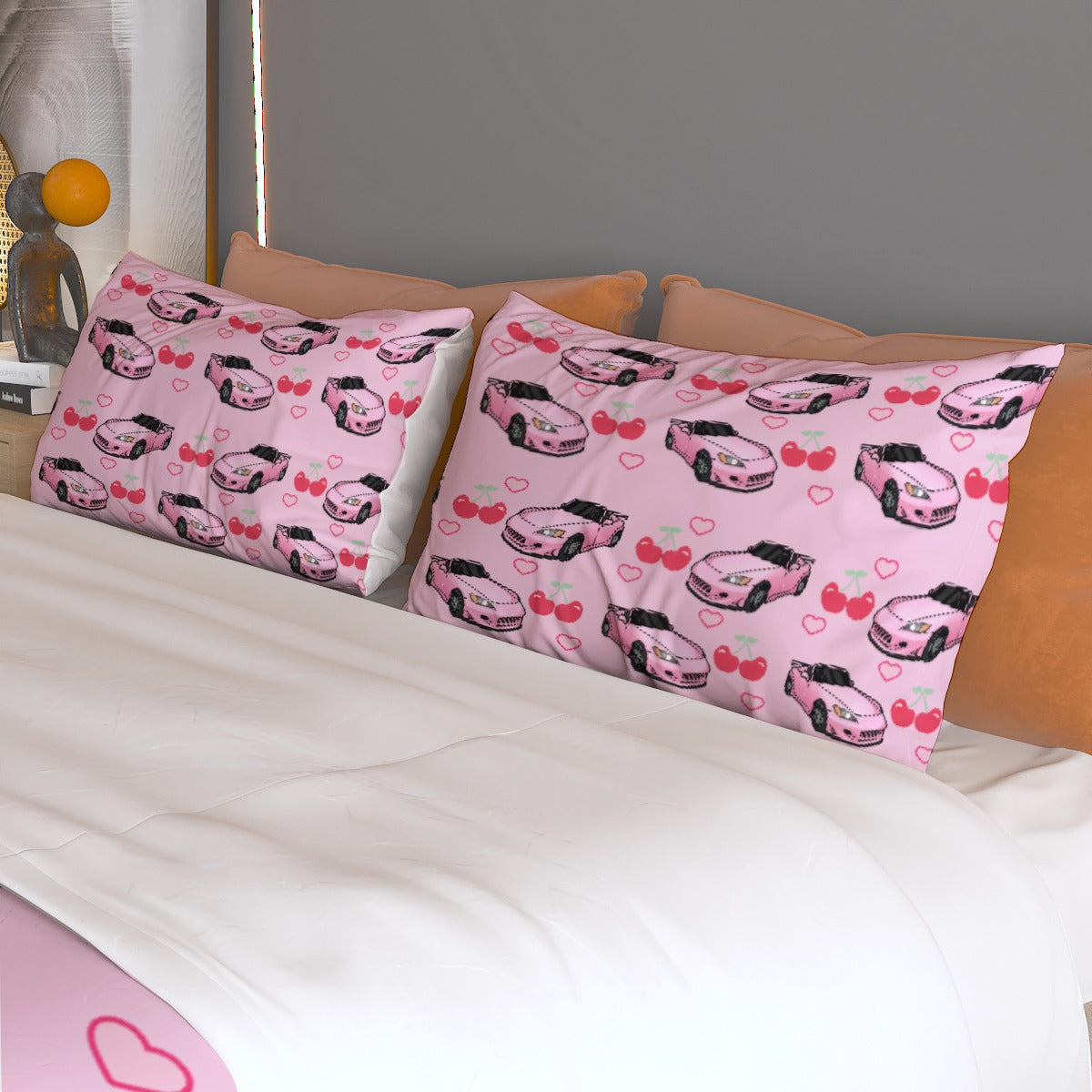S2K Pink Three Piece Duvet Cover Bedding Set