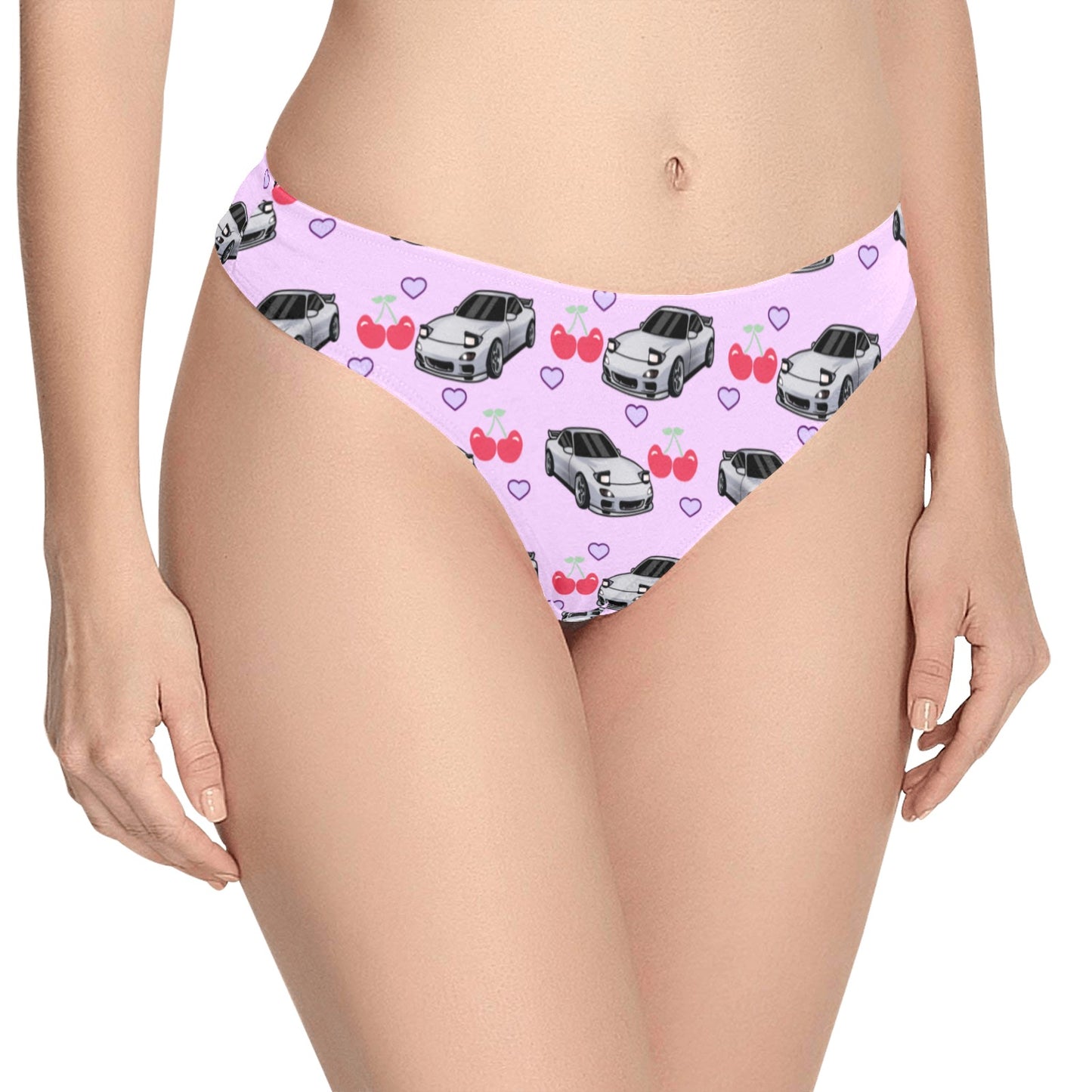 RX7 Cherry Heart Purple Thongs