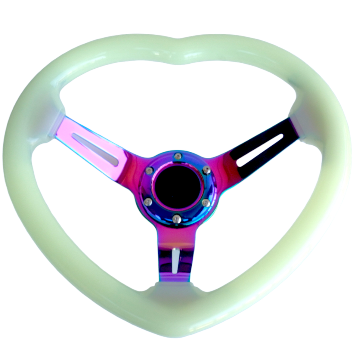 Glow In The Dark Crystal Bubble Heart Steering Wheel