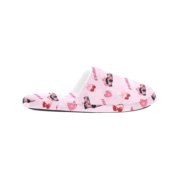 Miata Plush Non-Slip Cotton Slippers Pink