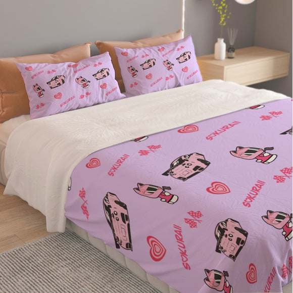 GTR Lavender Three Piece Duvet Cover Bedding Set