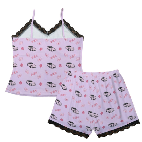 RX7  Pajama Cami Lace Cherry Blossom X Good luck in Lavender