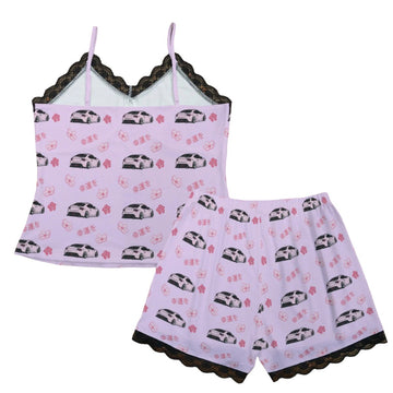 GT86 Pajama Cami Lace Cherry Blossom X Good luck in Lavender - 0