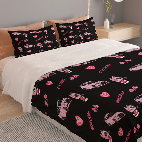 EVO Black Three Piece Duvet Cover Bedding Set