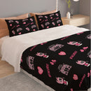 M4 Pink/Black Combo Three Piece Duvet Cover Bedding-1