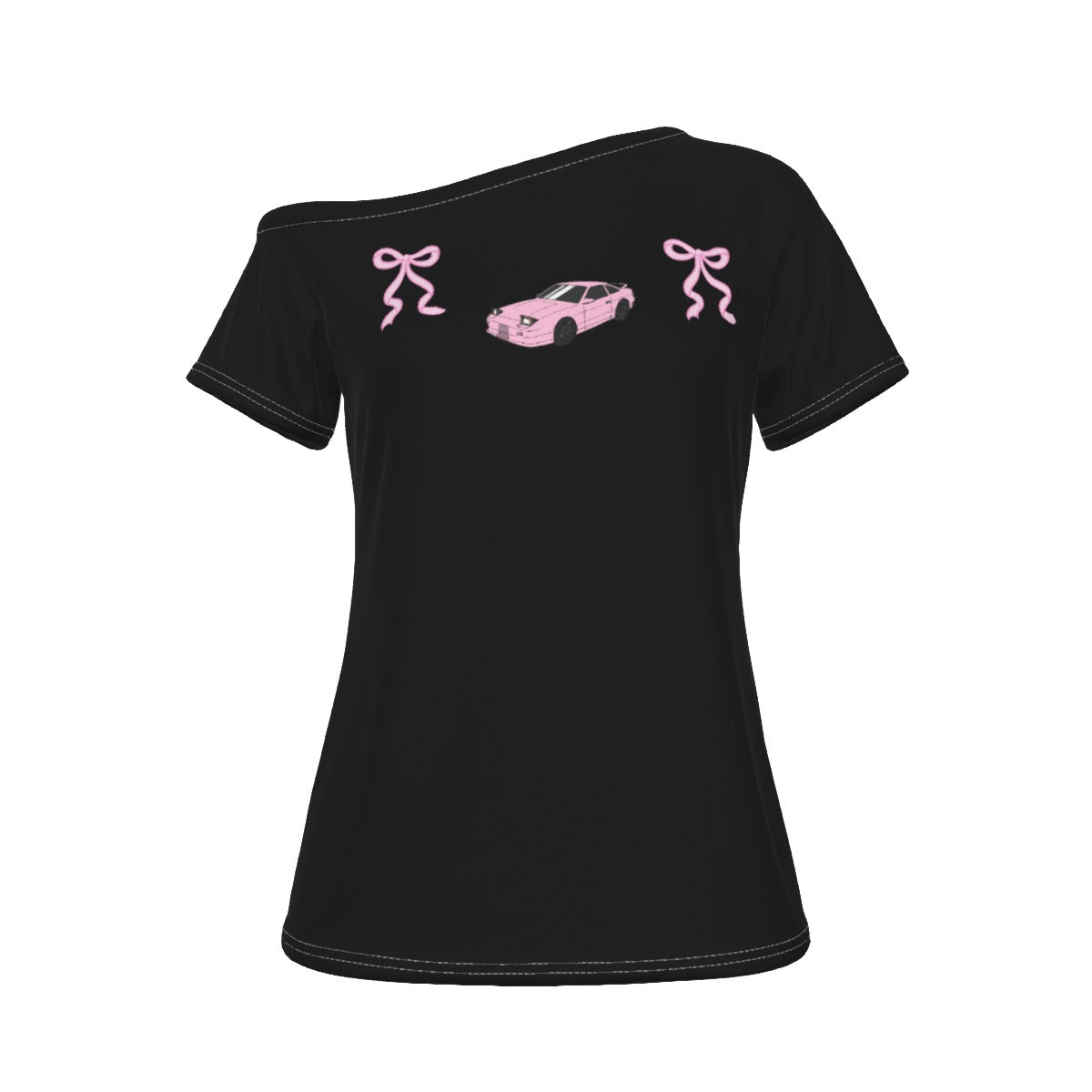 240SX Pink Bow Off Shoulder T-shirt