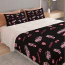 Carrera GT Black/Pink Combo Three Piece Duvet Cover Bedding Set-1