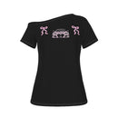 M4 Pink Bow Off Shoulder T-shirt-1