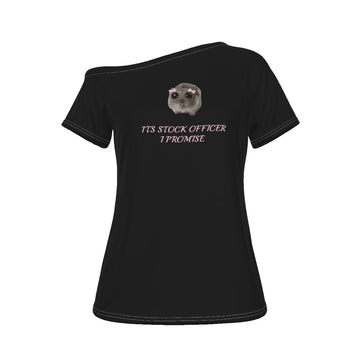 Its Stock Officer Black Off Shoulder T-shirt