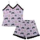 Kawasaki Ninja H2 R Pajama Cami Lace Set Teddy Bows Pink-1