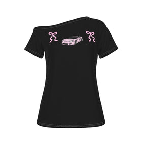 Carrera GT  Pink Bow Off Shoulder T-shirt