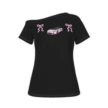 Carrera GT  Pink Bow Off Shoulder T-shirt