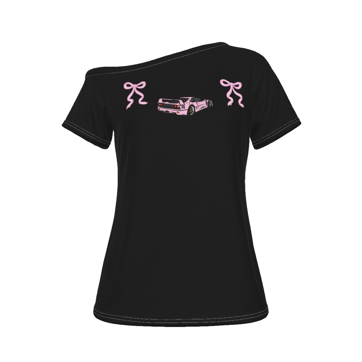 F40 Pink Bow Off Shoulder T-shirt