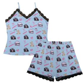 Formula 1 Pajama Cami Lace Set Teddy Bows Baby Blue