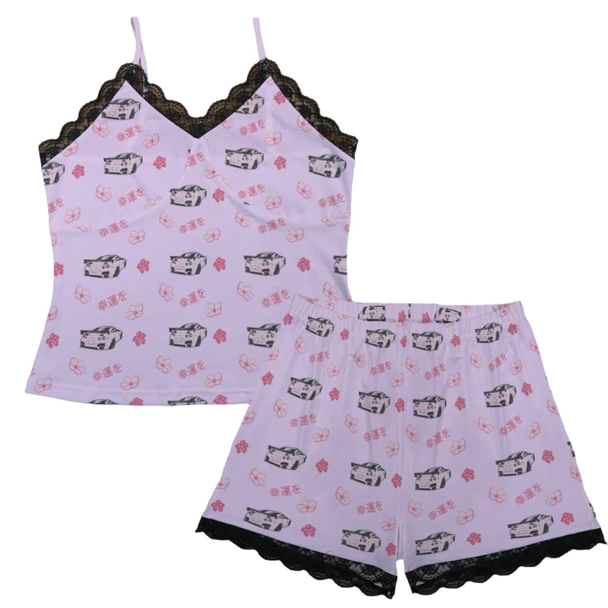 R35 Pajama Cami Lace Cherry Blossom X Good luck in Lavender