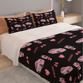 G35 Black Three Piece Duvet Cover Bedding Set