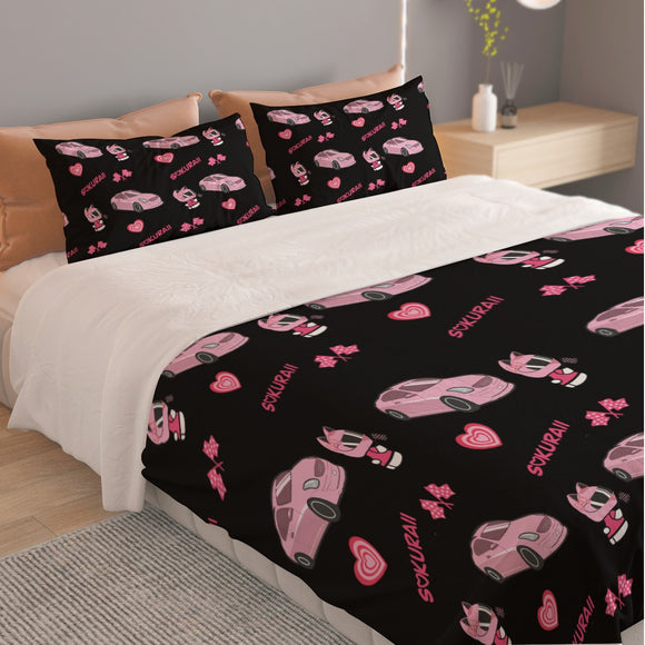 G35 Black Three Piece Duvet Cover Bedding Set