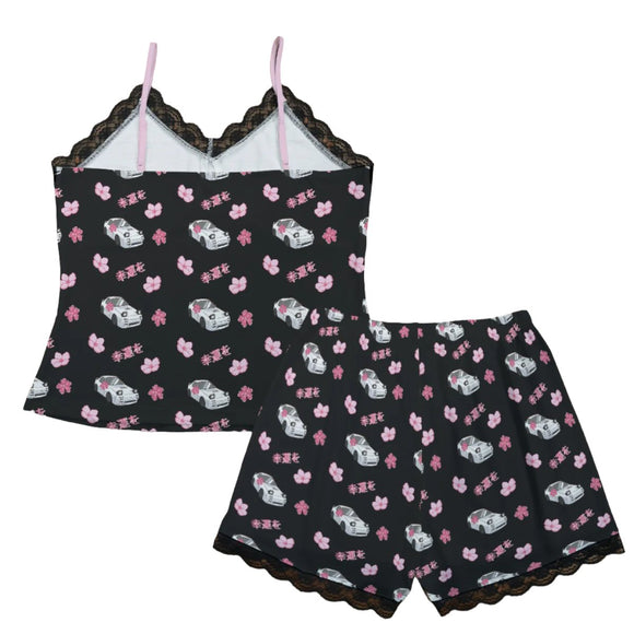 FC Pajama Cami Lace Cherry Blossom X Good luck in Black