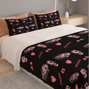 SVJ  Black Three Piece Duvet Cover Bedding Set-1