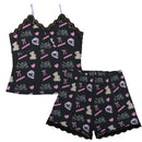 Kawasaki Ninja H2 R Pajama Cami Lace Set Teddy Bows Black-1