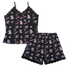 Yamaha R6 Pajama Cami Lace Set Teddy Bows Black-1