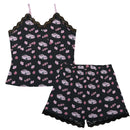 G35 Pajama Cami Lace Cherry Blossom X Good luck in Black-1