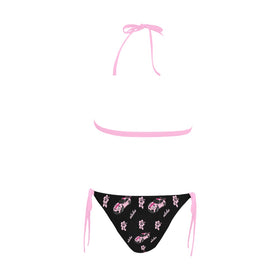 GT2RS Pink/Black Combo Halter Bikini SET Aloha collection - 0