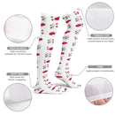 Miata red/white combo Thigh High Stockings-3