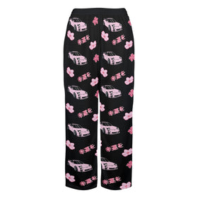 RX7 Cherry Blossom X Goodluck Pajama Pants Women Black
