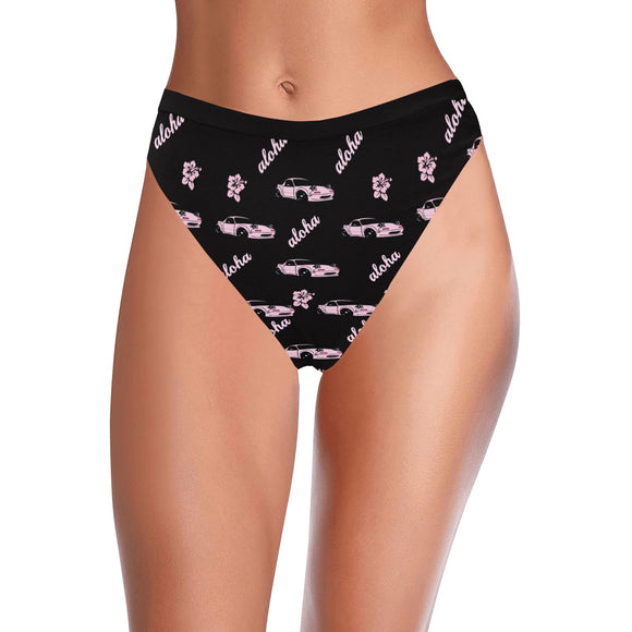 High Waisted Top+Bottom Miata Pink/Black Combo