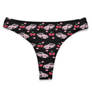 240SX Black/Pink Cherry Thong 100% Cotton Underwear-1