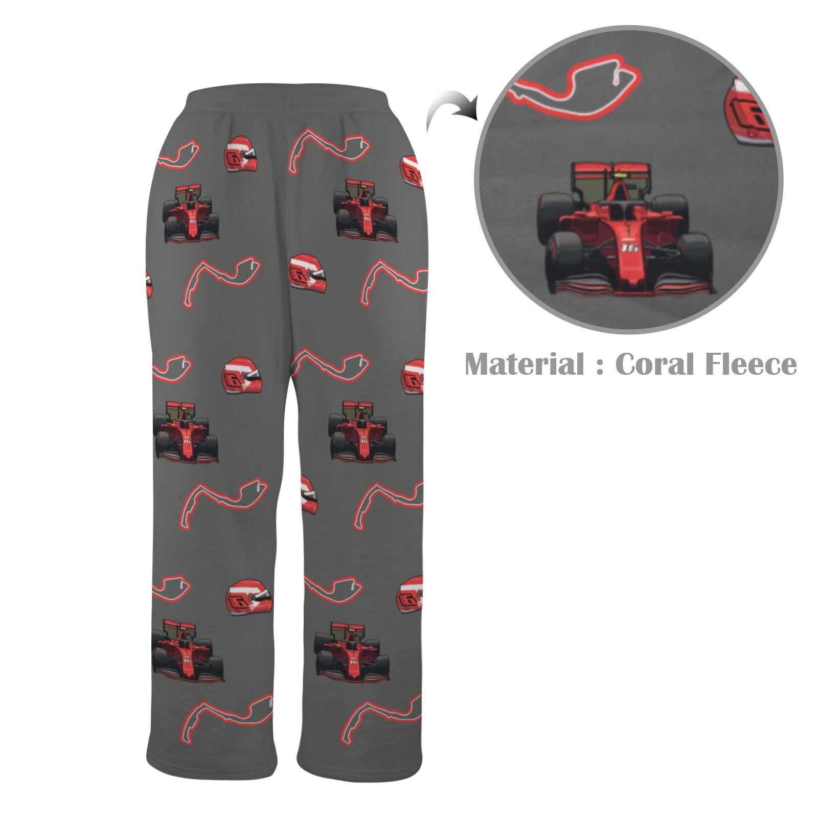 Formula 1 Men's TRACK Grey Fleece/ Plush Pajamas | Sokuraii