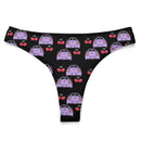 R34 GTR Lavender/Black Cherry Thong 100% Cotton Underwear-1