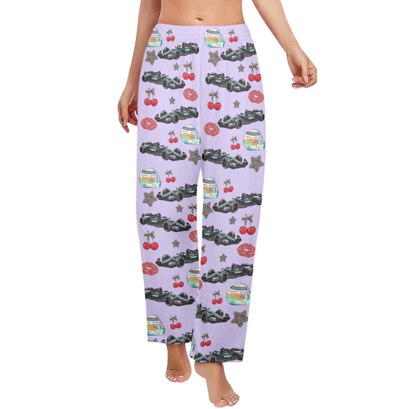 Kimi12 Cherry Leopard Print Pajama Pants - 0
