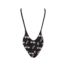 Miata Black/Pink Combo Aloha Backless One Piece - 0
