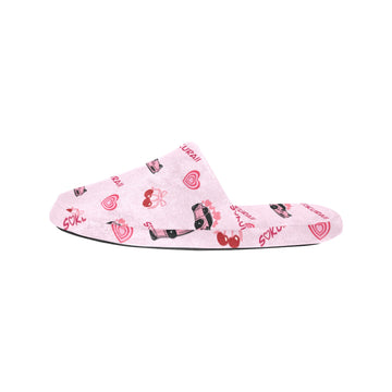Miata Plush Non-Slip Cotton Slippers Pink - 0