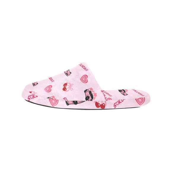 Miata Plush Non-Slip Cotton Slippers Pink