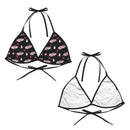 Miata Triangle Bra and Short Set Bunny- Black-2