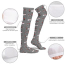 Miata white/gray combo Thigh High Stockings-3