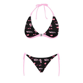 Type R Civic Pink/Black Combo Halter Bikini SET Aloha collection
