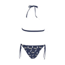 Miata Navy Blue Halter Bikini SET Aloha collection-3
