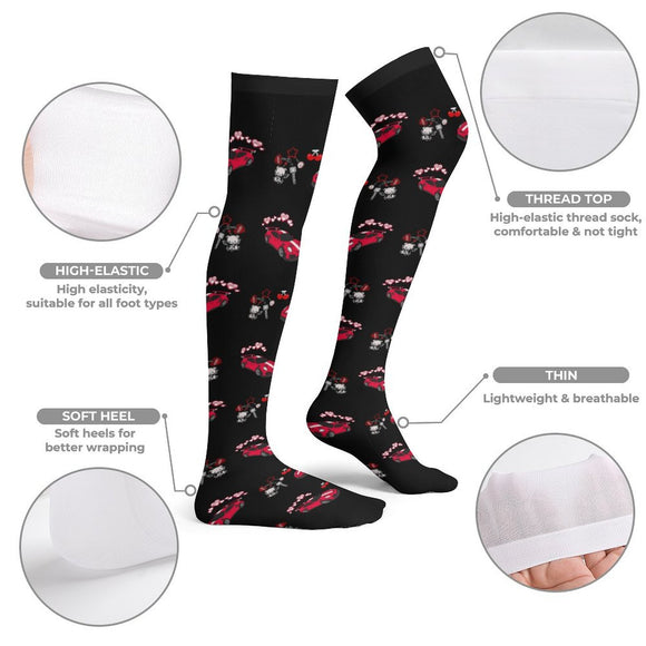 GT2RS red/black combo Thigh High Stockings