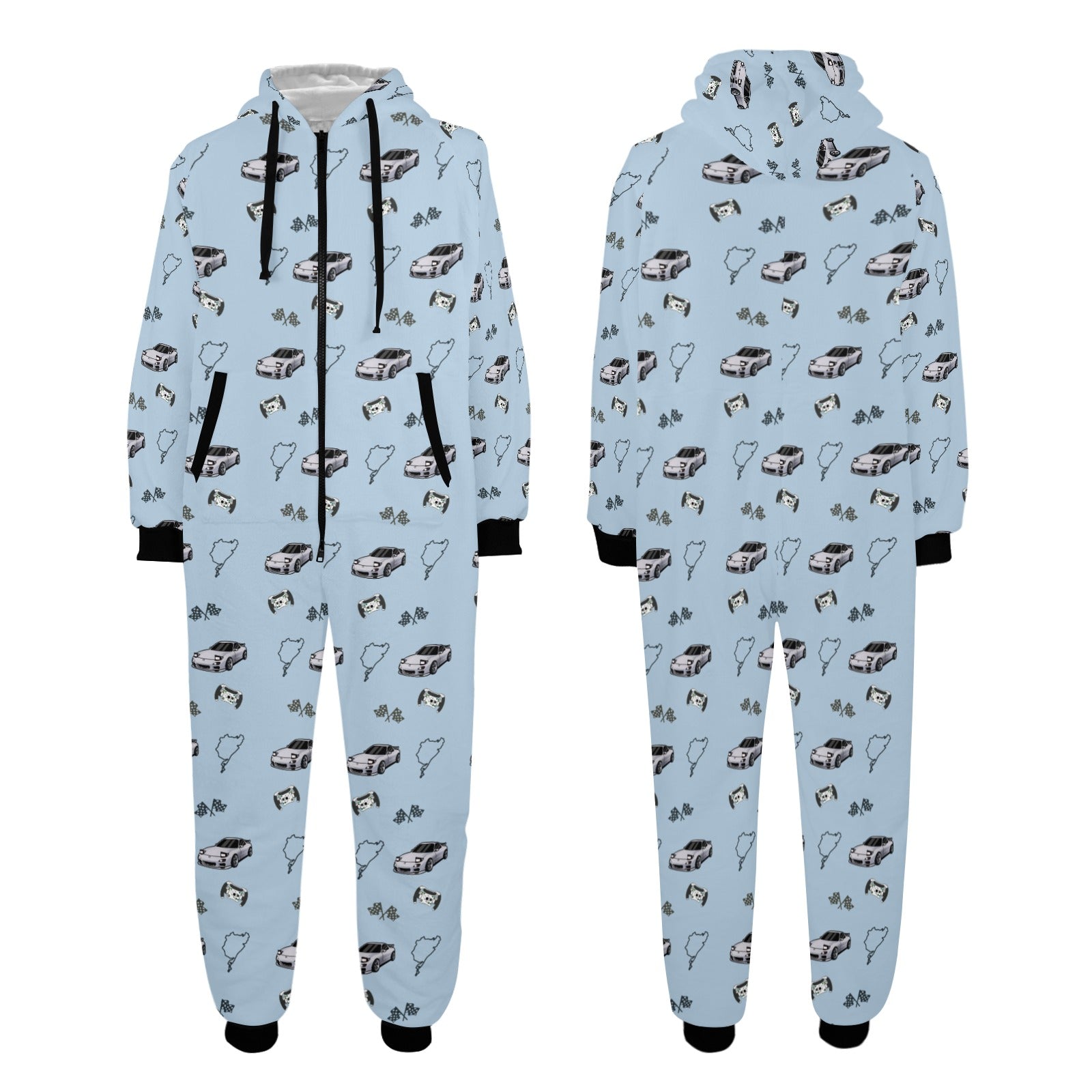 Unisex RX7 Onesie Pajamas Nurburgring Race Pattern